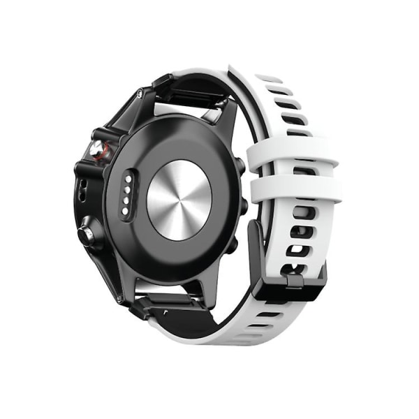 Til Garmin Fenix ​​6 tofarvet silikone urrem White Black