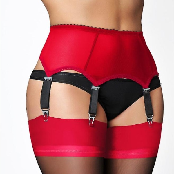 Kvinner Sexy blonder strømpebånd Belte Undertøysstropper Red XXL