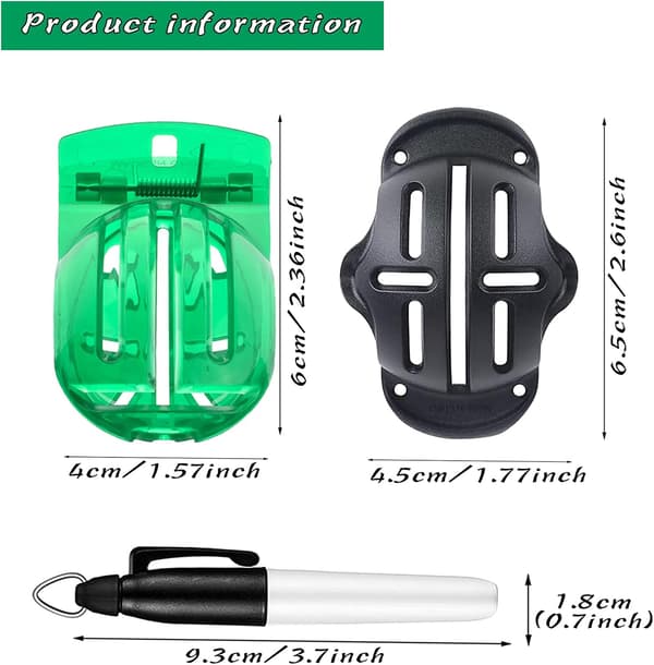 Golfbollsmärkningsset för inriktning - Bolllinje och mall för markering (2-pack)