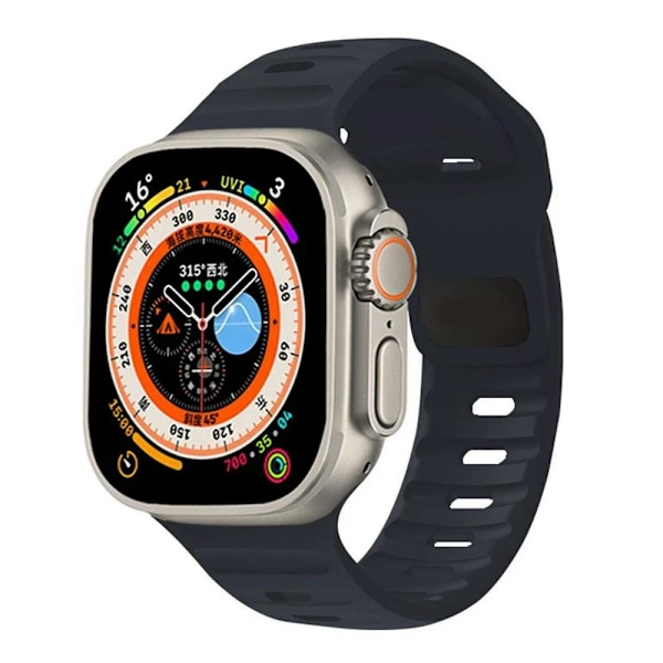 Silikon sportsreimer for Apple Watch-reimer Ultra 49mm 45mm 44mm 40mm 41mm 38mm 42mm, justerbare elastiske vanntette erstatningsarmbånd for iWatch