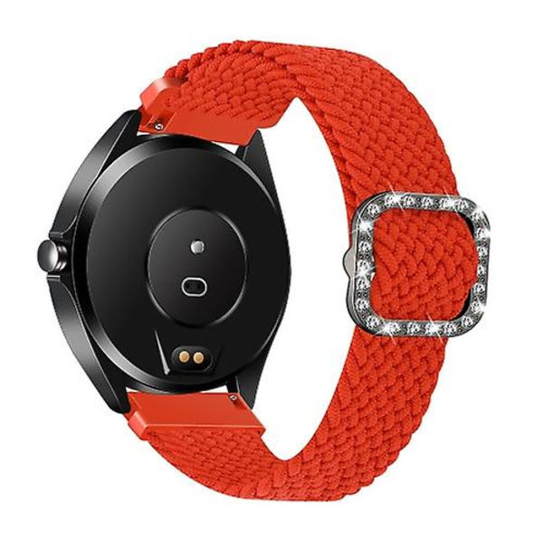Garmin Venu 2 / samsung Gear S3 / xiaomi Haylou Rs3 22 mm universal säädettävä punottu elastinen watch Orange Red