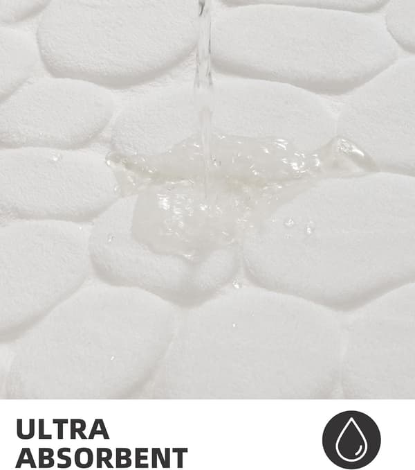 Korallfleece badematte, sklisikker og absorberende (hvit/50x80cm)