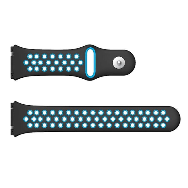 For Fitbit Ionic pustende tofarget silikonklokkerem Black Blue