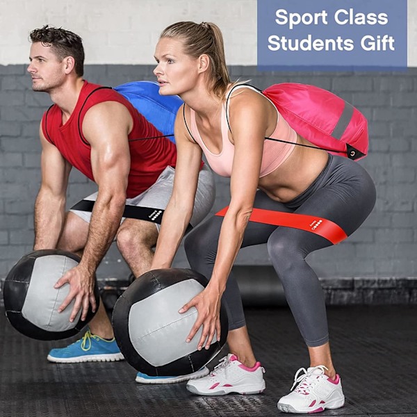 60 st Wrkut Lp i Bulk, Elastiskt Set fr Fitness, Sportklass, Studenter, Medlemmar, Present, Fysik, 5 stycken per set, med stor dragsko svart