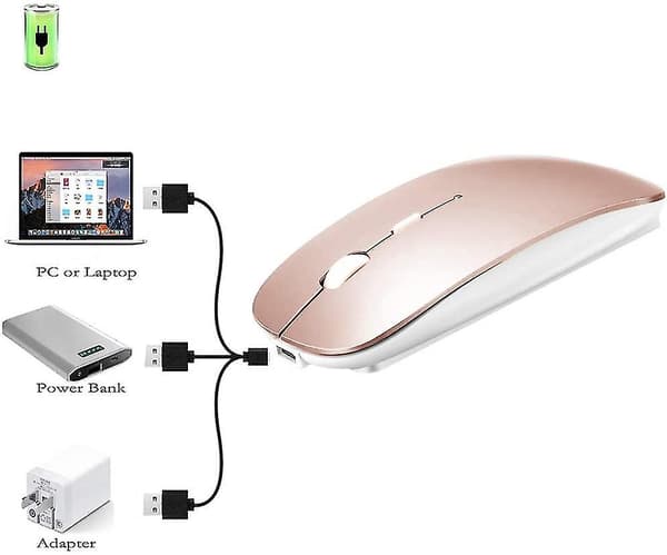 Trådløs Bluetooth-mus til Macbook Pro/macbook Air/ipad/laptop/imac/pc Rose Gold