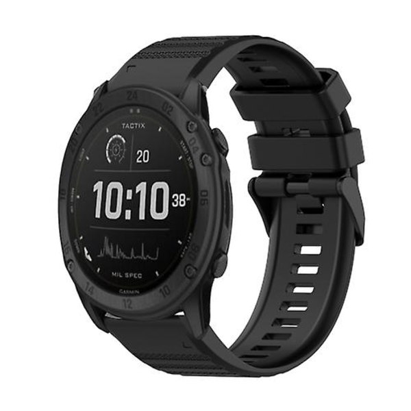 For Garmin Tactix Delta 26 mm horisontal tekstur silikonklokkerem med fjerningsverktøy Black