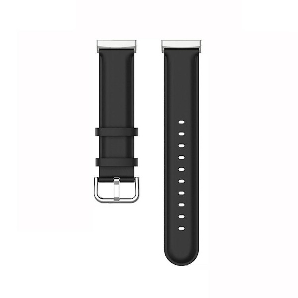 Til Fitbit Versa 4 / Sense 2 ægte læderurrem Black