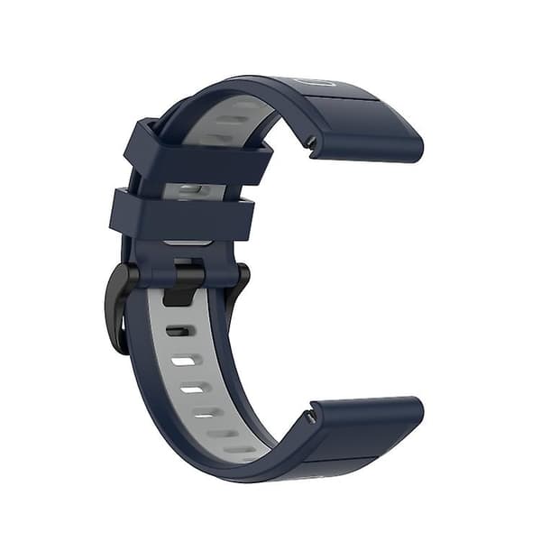 För Garmin Fenix ​​7s 20mm tvåfärgs silikonjack watch Blue Gray