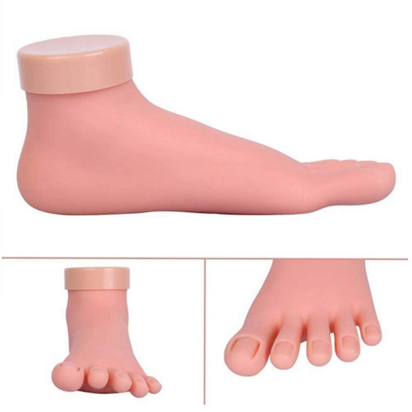 Øve falsk fodmodel fleksibel silikone protese manicure værktøj Left foot