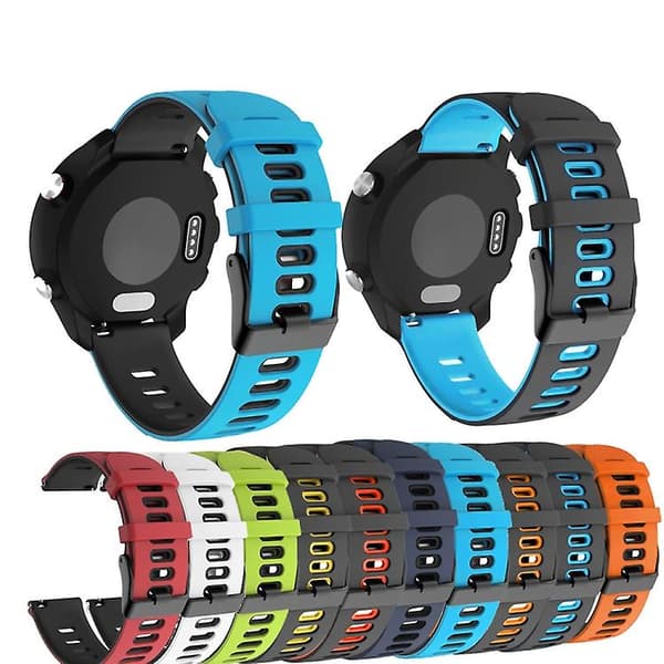 Til Garmin Forerunner 645 Music 20 mm blandet farve silikone urrem Orange-Black