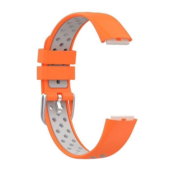 For Fitbit Luxe tofarget silikonklokkerem Orange Grey