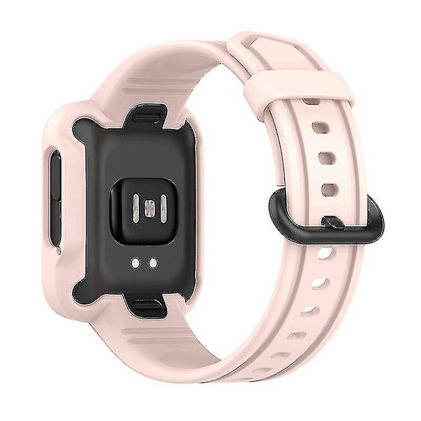 Xiaomi Redmi Watch/redmi Watch 2/mi Watch Lite/mi Watch Lite 2 älykellohihna pehmeä silikoni ranneke kellokuorella 1 pink