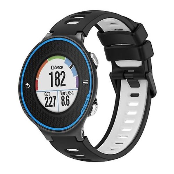 Til Garmin Forerunner 620 To-farvet silikone urrem Black-White
