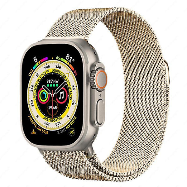 Metalliranneke Apple Watch 8 7 45mm 41mm Ultra 49mm Hengittävä Milanese Vaihtohihna Iwatchiin 6 5 4 3 2 Se 44mm 42mm 40mm Rose gold For 38mm 40mm 41mm
