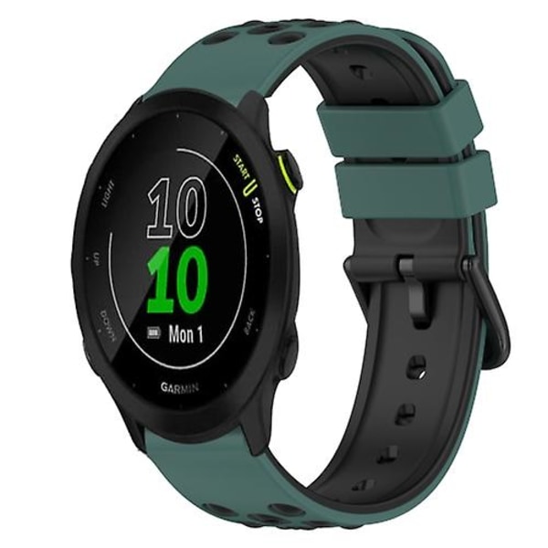 För Garmin Forerunner 55 20mm Tvåfärgad watch Olive Green - Black