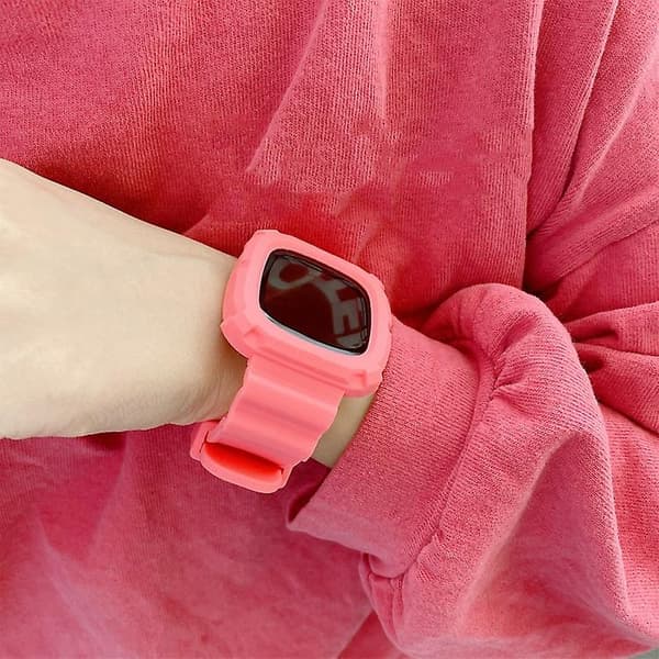 För Fitbit Versa 3 3d Silicone Integrated Watch Band Lake Blue