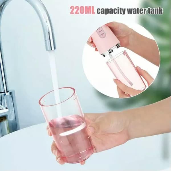 Oral IrrigatorVandstråle Floss 4 Jet Tip 220Ml 3 Tilstande Pink