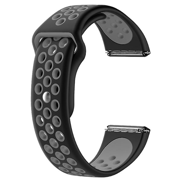 For Fitbit Versa tofarget silikonklokkerem Black - Grey
