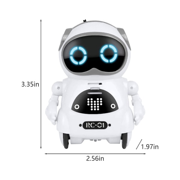 Pocket RC Robot Talking Interaktiv Dialog Stemmegenkendelse Optagelse Sang Dans Hvid