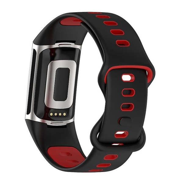 Fitbit Charge 5:n kaksiväriselle watch Black Red