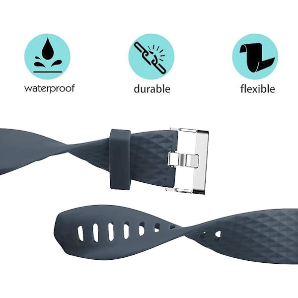 Udskiftningsbånd, der er kompatible med Fitbit Charge 2, Classic & Special Edition justerbare sportsarmbånd slate Small