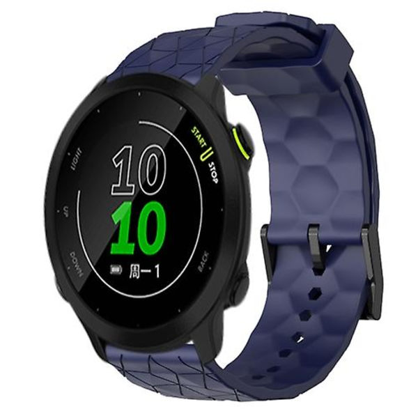 Til Garmin Forerunner 158 20 mm fodboldmønster ensfarvet silikoneurrem Navy Blue