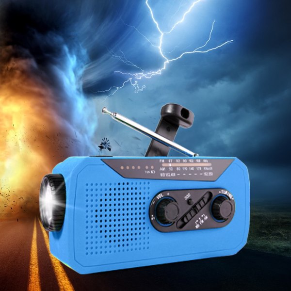 Hätäkampiradio 2000 mAh power AM/FM aurinkoenergialla toimiva radio SOS