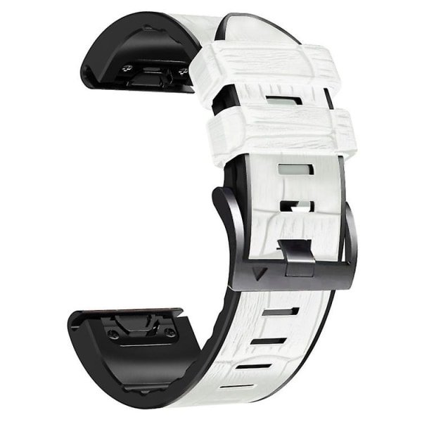 För Garmin Fenix ​​7/6/5 Crocodile Texture Watch White