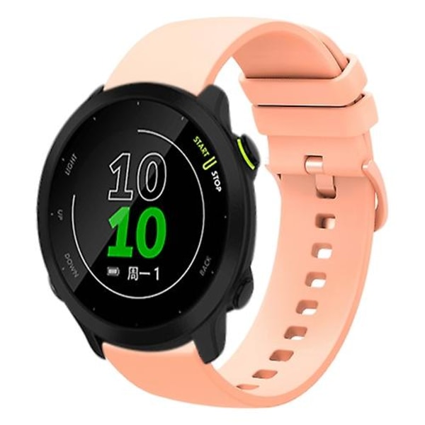 Til Garmin Forerunner 158 20mm ensfarvet blød silikone urrem Pink
