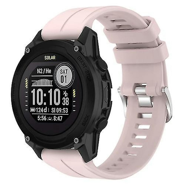 Til Garmin Descent G1 / Forerunner 745/945/935 / Approach S62 Solid Color Silicone Watch VDCC Light Pink
