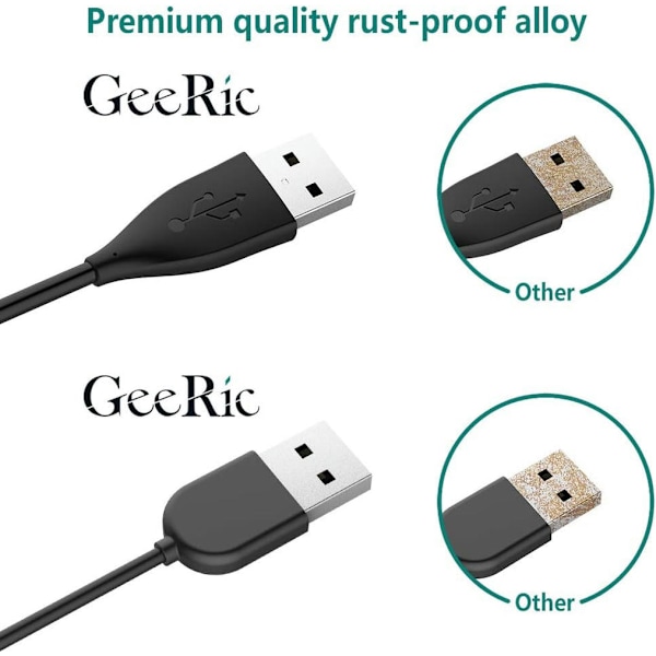 Oplader til Xiaomi Mi Band 4 opladningskabel [2 stk.], reserve avanceret USB-opladerkabel