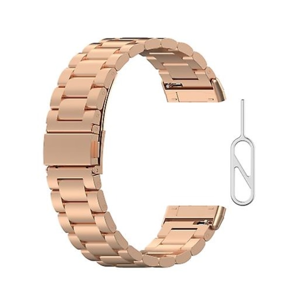 Til Fitbit Versa 3 / Fitbit Sense 3-perler rustfrit stål urbånd med demonteringsværktøj