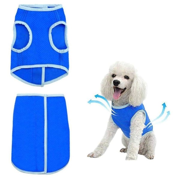 Hundevest sommerkjølevest for hunder Pustende gjenbrukbar kjæledyrkjølevest Dacron Cool Waterproof Coat (50 cm) L