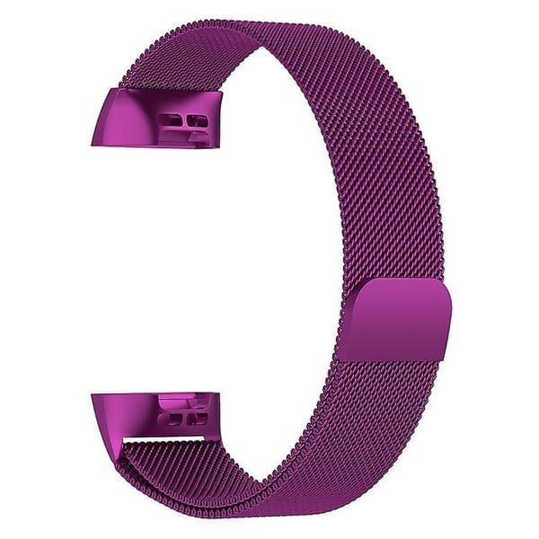 Magneturbånd i rustfrit stål til Fitbit Charge 4 Large Størrelse: 210x18mm Dark Purple