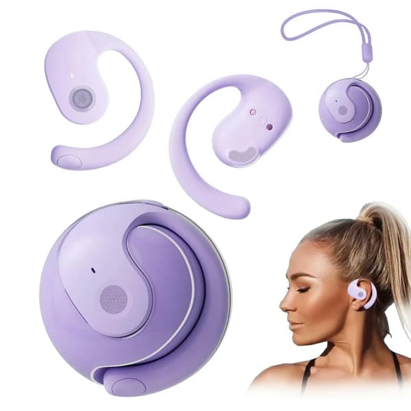 Ægte trådløse Bluetooth-øretelefoner IPX5 Vandtætte støjreducerende trådløse Bluetooth-øretelefoner til Android/iOS Lilla