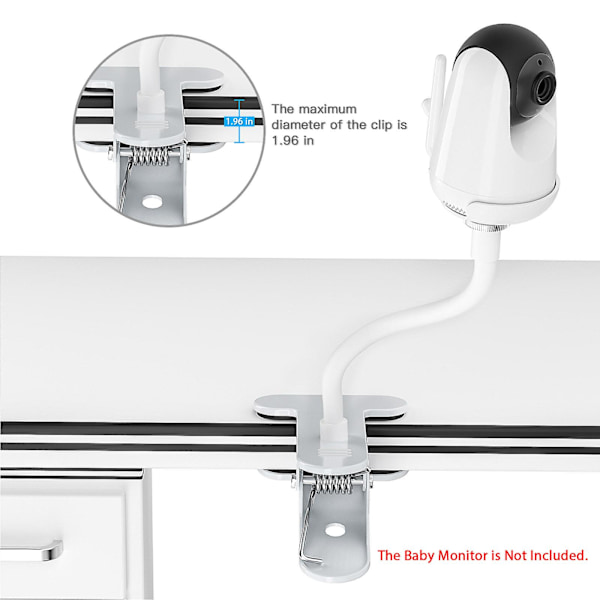 Klemmefeste for babymonitor kompatibel med Vava babymonitorfeste for småbarn Fleksibelt vrimonteringssett Babymonitorkameraholder