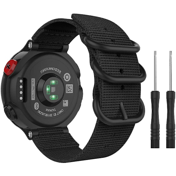 Tykk lerret nylonrem for Garmin Fenix 5/fenix 6 (22mm svart)