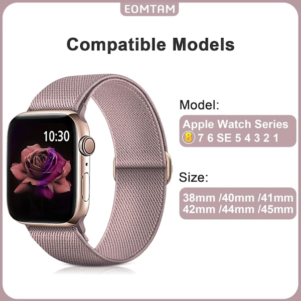 5 kpl joustavia nylonrannekkeita, yhteensopivia Apple Watch Band 38 mm:n kanssa F 38mm/40mm/41mm