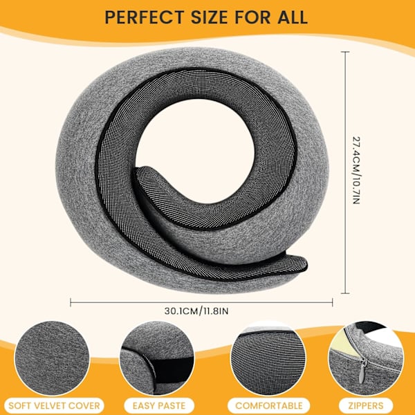 Comfort U-formad Resekudde i Memory Foam svart