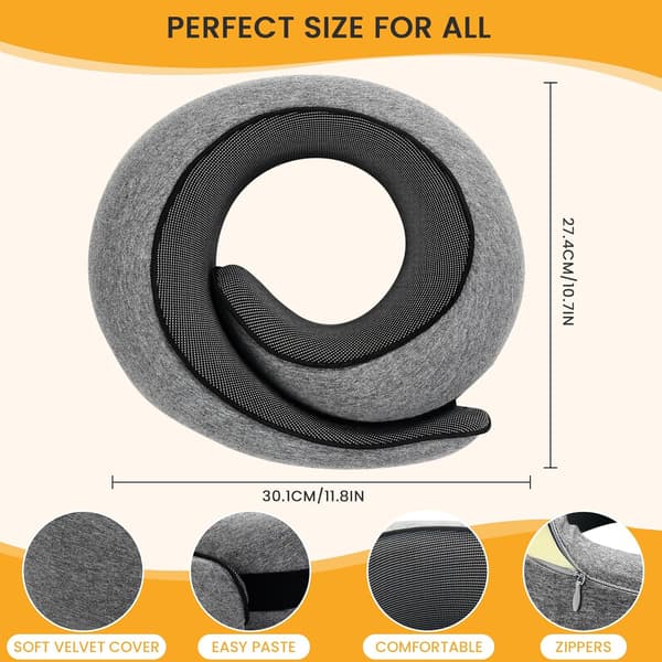 Komfort U-formet Reisepute i Memory Foam, blå