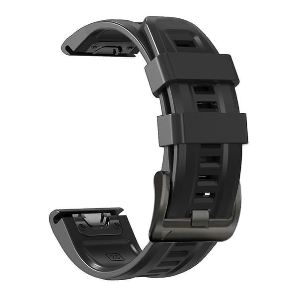 22mm Silikonihihna Garmin Fenix 5 Plus -kellolle Black