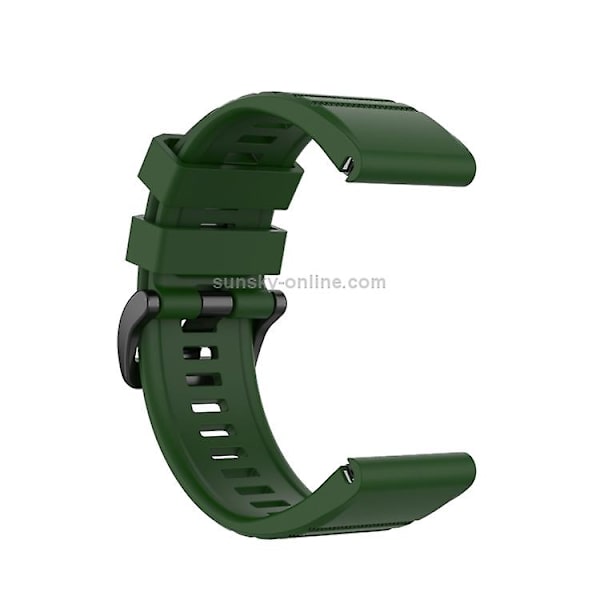 For Garmin Fenix ​​6 22mm Smart Watch Quick Release Silicon Watch Band Army Green