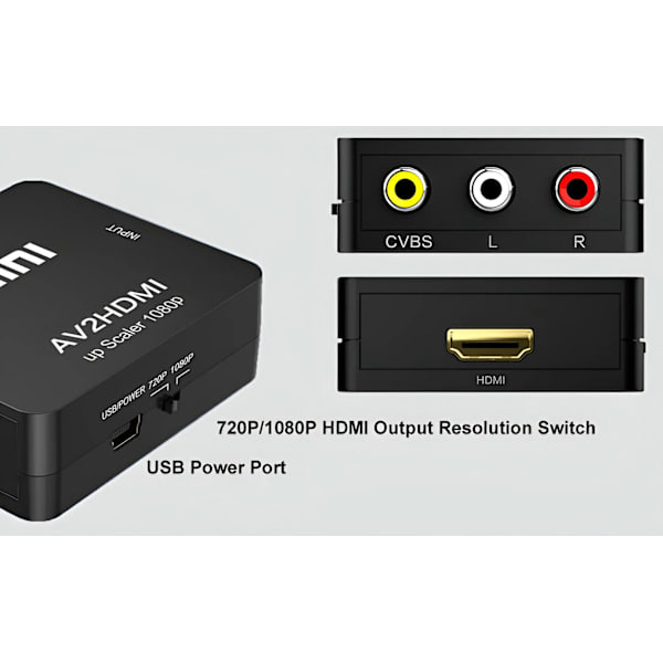 RCA-HDMI-1080P-Mini-RCA-Composite-CVBS-AV-HDMI-Video-Audio-Converter-AV2HDMI