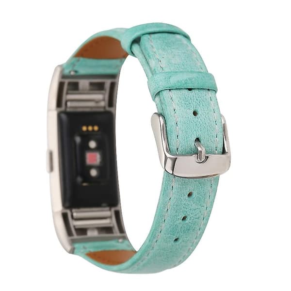 Til Fitbit Charge 2 Fresh Style læderurrem Green