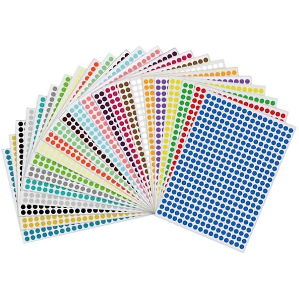 10 st Kodningsetiketter Circle Dot Stickers Etiketter Självhäftande vattentät klistermärke Utskrift Papper Dot Etikett för barn Vuxna (slumpmässig färg)