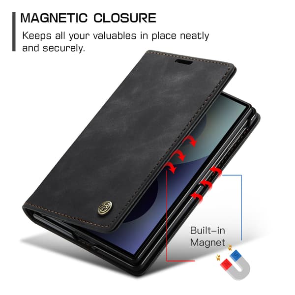 Fodral för Samsung Galaxy Z Fold8, Flip PU-läder med kortplats Blue
