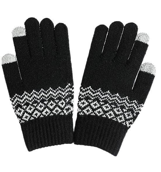 Vinter Varma Stickade Handskar Tjocka Pekskärm Handskar Vantar Utomhus White