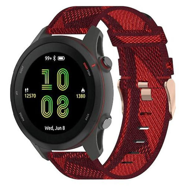 Til Garmin Vivoactive 4 22mm nylonvævet urrem Red