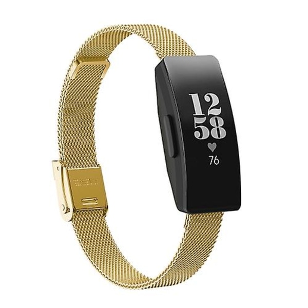 För Fitbit Inspire / Inspire Hr / Ace 2 Double Insurance Buckle Milanese Watch Band Gold