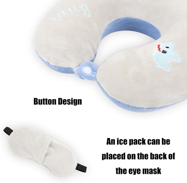 Lasten Memory Foam -matkatyyny ja unimaski (hai)